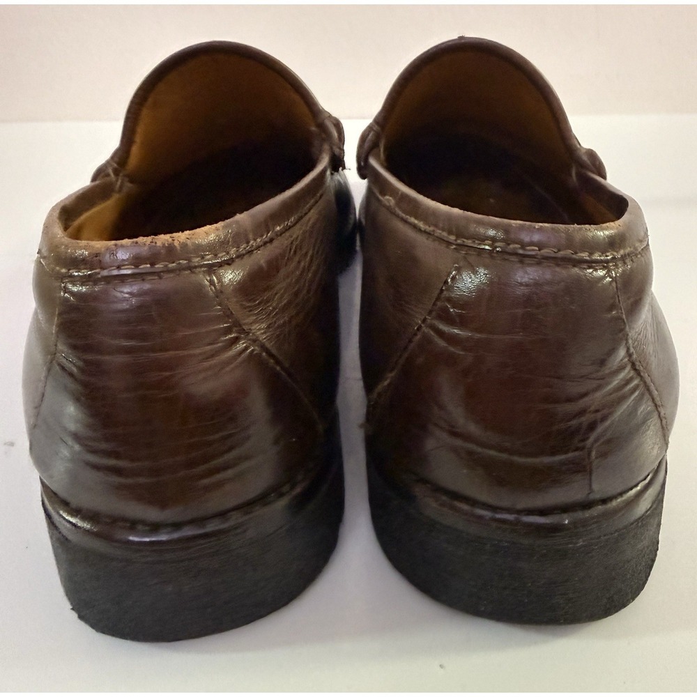 Gucci Brown Italian Leather Horsebit Lug Sole Chunky Loafers Size 11 - Picture 5 of 11